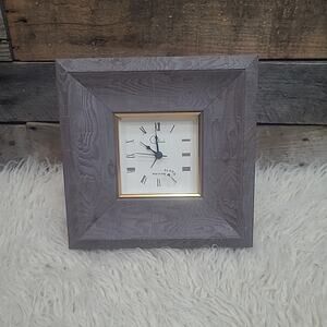 Desk Clock Galassi Wood Square Frame Made In Italy Standing EUC